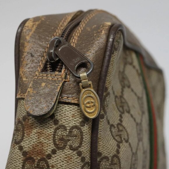 GUCCI GG Supreme Web Sherry Line Clutch Bag PVC Beige 89 01 012 Auth 112453 - Picture 11 of 16